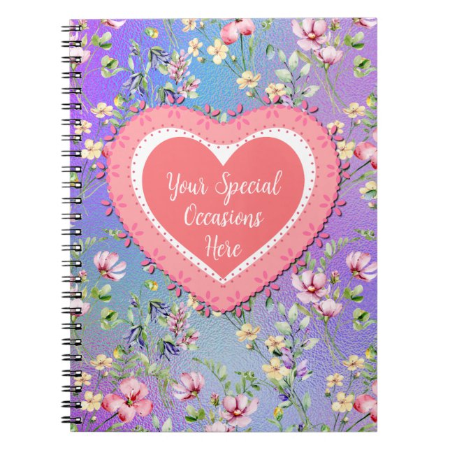 Elegant Floral Heart Frame: for Every Occasion Notebook (Front)