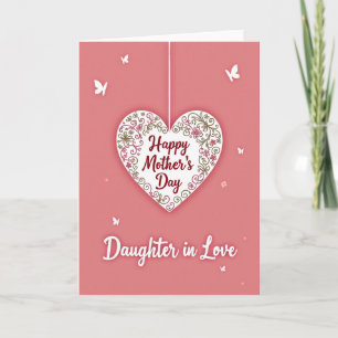 Elegant Floral Heart Mothers Card