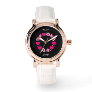 Elegant floral hearts, Valentine’s Day with text Watch