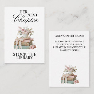 Elegant Floral Her Next Chapter Bridal Shower  Enclosure Card