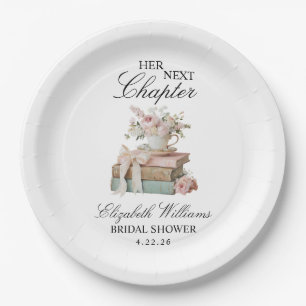 Elegant Floral Her Next Chapter Bridal Shower  Paper Plate