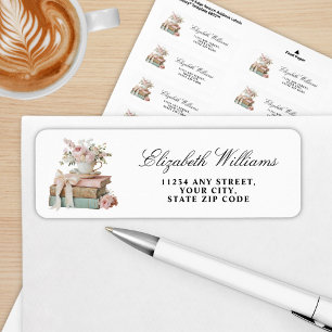 Elegant Floral Her Next Chapter Bridal Shower Return Address Label