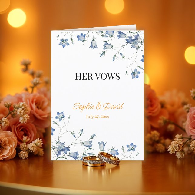Elegant Floral Her Vows Wedding card (Creator Uploaded)