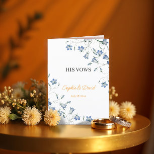 Elegant Floral His Vows Wedding card