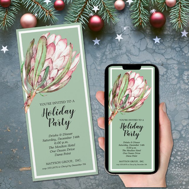 Elegant Floral Holiday Christmas Party Invitation (Elegant Floral Holiday Christmas Party Invitations - INSTANT DOWNLOAD and/or PRINTED)