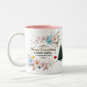 Elegant Floral Holiday Coffee Cup