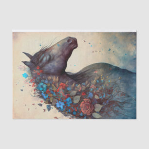 Elegant Floral Horse Tissue Paper