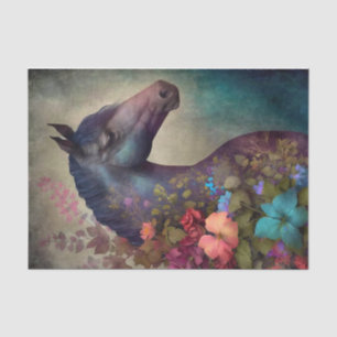 Elegant Floral Horse Tissue Paper