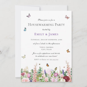 Elegant Floral Housewarming Party Invitation