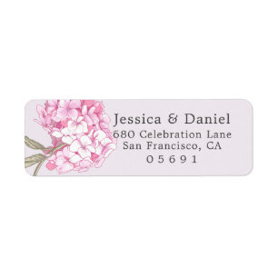 Elegant Floral Hydrangea Return Address Label