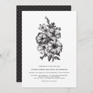 Elegant Floral Illustrated Wedding Invitation