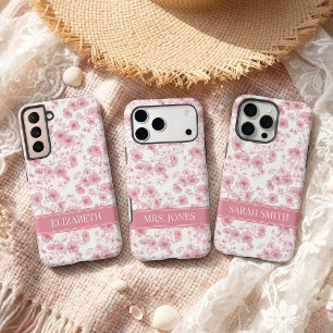Elegant Floral Initial Gift for Her Wedding Bridal Samsung Galaxy Case