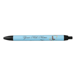 Elegant Floral Initial L Black Ink Pen