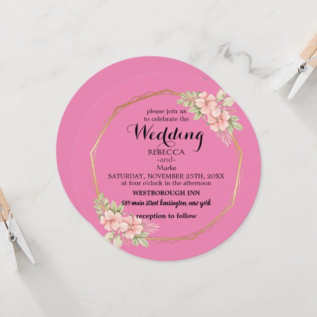 Elegant floral invitation (Front/Back In Situ)