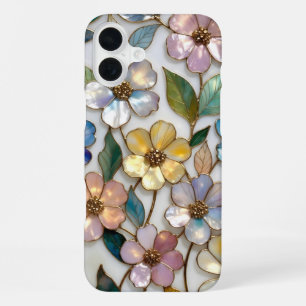 Elegant Floral iPhone Case Pastel Gold Flowers