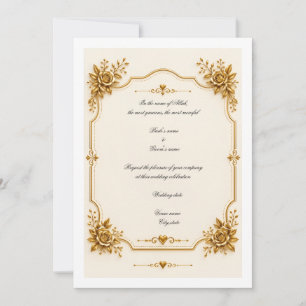 Elegant Floral Islamic Wedding Invitation