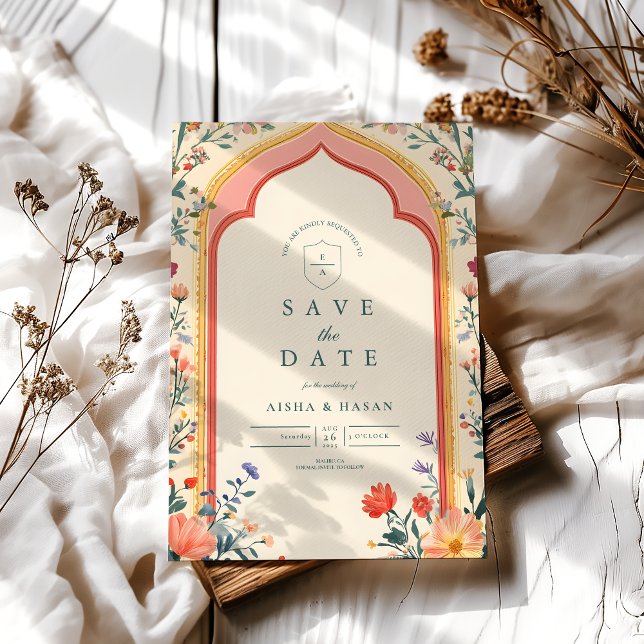 Elegant Floral Islamic Wedding Save The Date (Creator Uploaded)