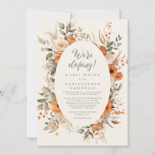 Elegant Floral Ivory Blush Elopement Reception Invitation