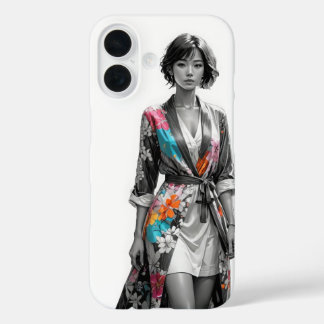 Elegant Floral Kimono iPhone 16 Case