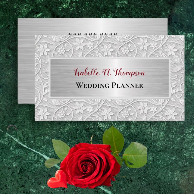 Elegant Floral Lace Look Off White Wedding Planner Business Card (Creator Uploaded)