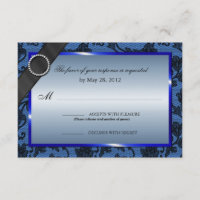 Elegant Floral Lace Response Card [Blue]