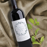 Elegant Floral Laurel Wreath Monogram Baby Shower Wine Label<br><div class="desc">If you need any further customisation please feel free to message me on yellowfebstudio@gmail.com.</div>