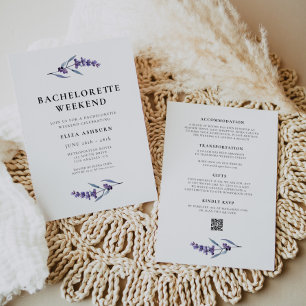 Elegant Floral Lavender Bachelorette Weekend Invitation