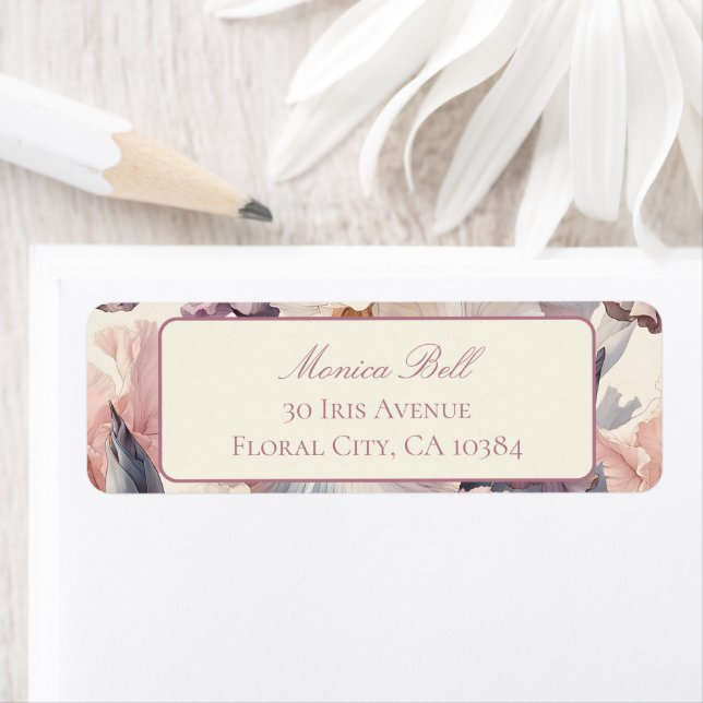 Elegant Floral Lavender & Blush Return Address Label (Insitu)