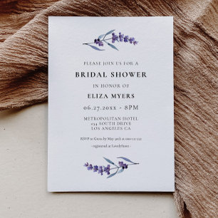 Elegant Floral Lavender Bridal Shower Invitation