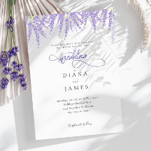 Elegant Floral Lavender Calligraphy Wedding
