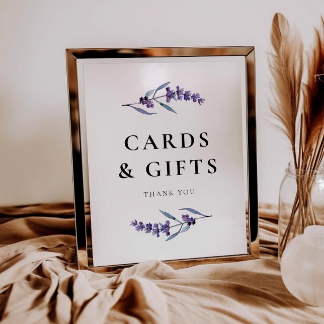 Elegant Floral Lavender Cards and Gifts Sign (Creator Uploaded)