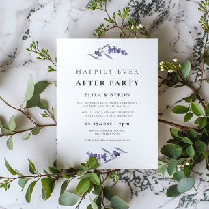 Elegant floral lavender Happily ever after party Invitation