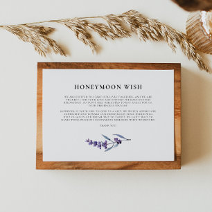 Elegant Floral Lavender Honeymoon Wish Enclosure Card