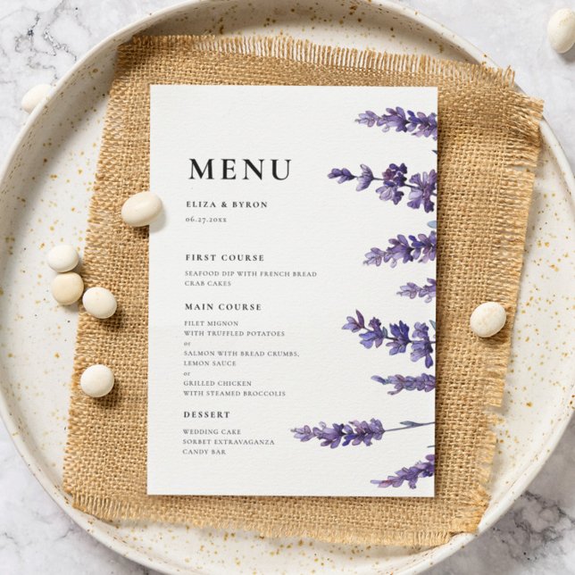 Elegant Floral Lavender Menu (Creator Uploaded)