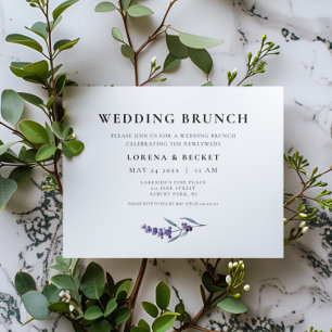 Elegant Floral Lavender Post Wedding Brunch Invitation