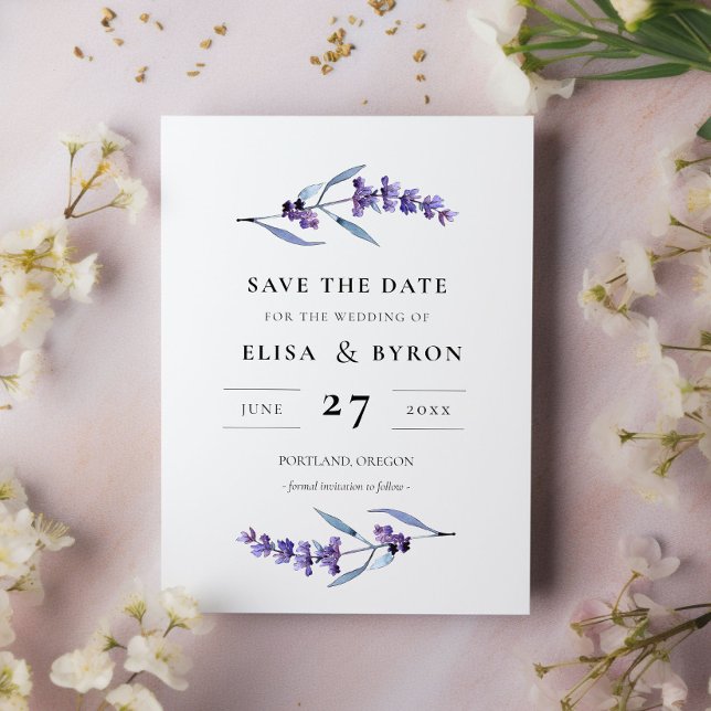Elegant floral lavender Save the date Invitation (Creator Uploaded)