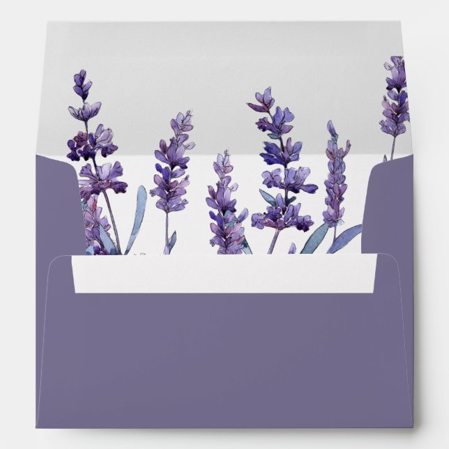 Elegant floral lavender wedding envelope (Back (Bottom))