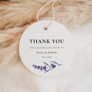 Elegant Floral Lavender Wedding Favour Tags