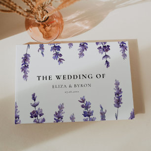 Elegant floral lavender wedding guest book