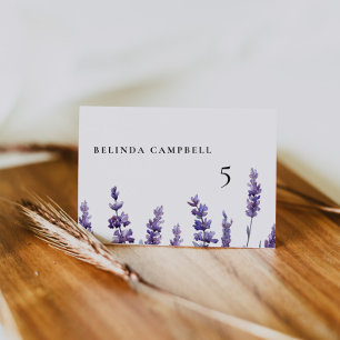 Elegant Floral Lavender Wedding Guest Place Card