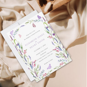 Elegant Floral Lavender Wedding Invitation