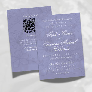 Elegant Floral Lavender Wedding Invitation