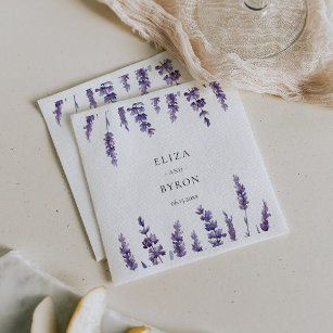 Elegant floral lavender wedding paper napkin