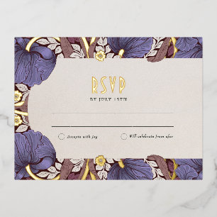 Elegant Floral Lavender Wedding RSVP Card