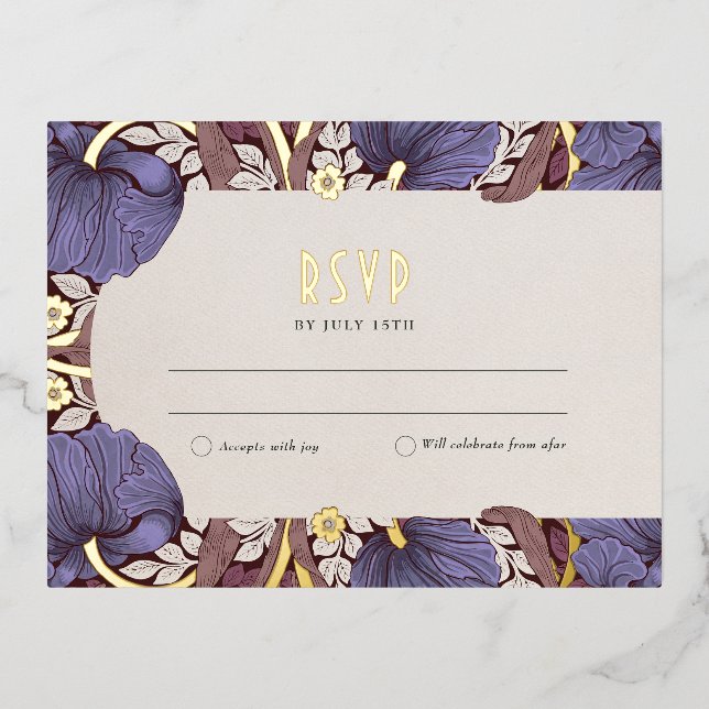 Elegant Floral Lavender Wedding RSVP Card (Front)