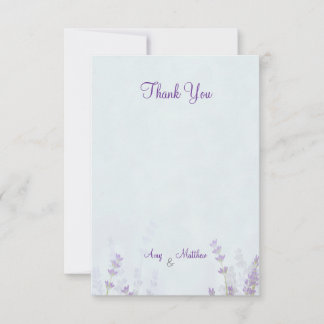 Elegant Floral Lavender Wedding Thank You Card