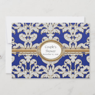 Elegant Floral Leaf Damask Baroque Gold Swirl Card