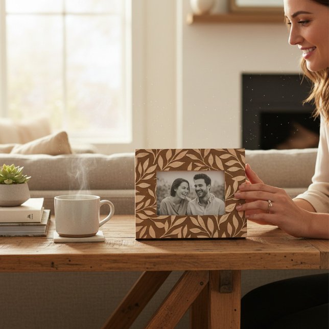 Elegant Floral Leaves Modern Chic Etched Frames (Creator Uploaded)