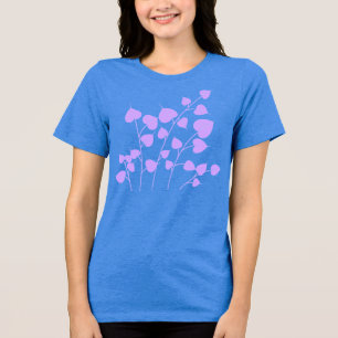 Elegant Floral Leaves T-Shirt Botanical Flower Tri-Blend Shirt