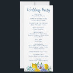 Elegant Floral Lemon Wedding Program<br><div class="desc">An elegant lemon floral wedding program. Coordinates with the lemon floral main squeeze wedding collection. This customisable Ceremony Program features yellow and blue watercolor foliage. To make advanced changes,  go to "Click to customise further" option under Personalise this template. Designed for you by blackberry Boulevard.</div>